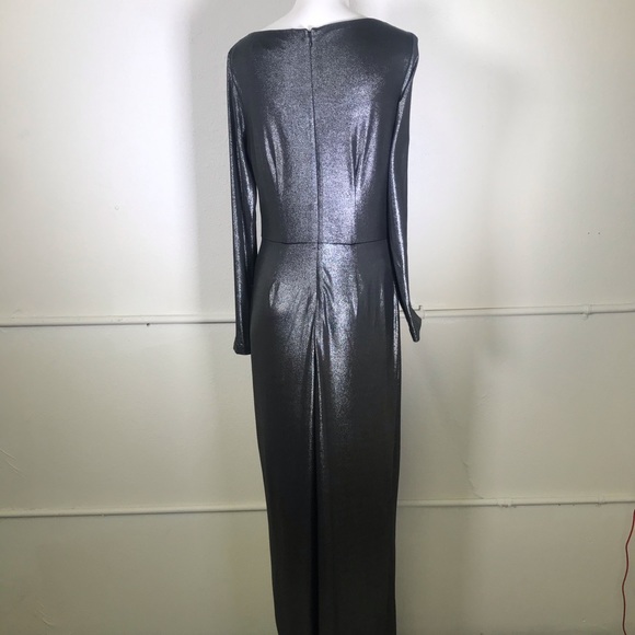 Julia Jordan Metallic Front Slit Long Sleeve Knit - Picture 4 of 10